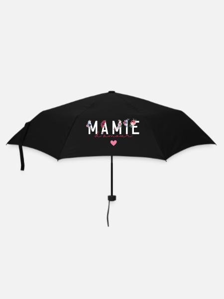 Mamie d’amour fleurs- idée cadeau mamie - Parapluie standard - noir