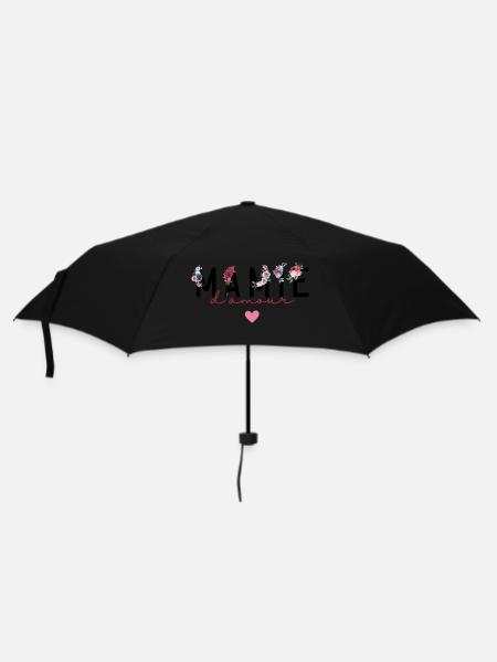 Mamie d’amour fleurs- idée cadeau mamie - Parapluie standard - noir