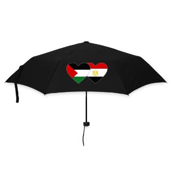 Palästina Ägypten Flagge Herz - Regenschirm (klein) - Schwarz - Vorne