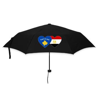 Kosovo Egypt Flag Heart - Umbrella (small) - black - Front