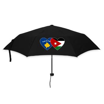 Kosovo Jordanie Drapeau Coeur - Parapluie standard - noir - Devant