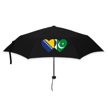 Bosnia Pakistan Flag Heart - Umbrella (small) - black - Front