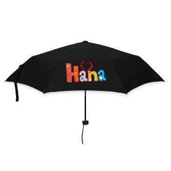 Personalisierter Hana-Name - Regenschirm (klein) - Schwarz - Vorne