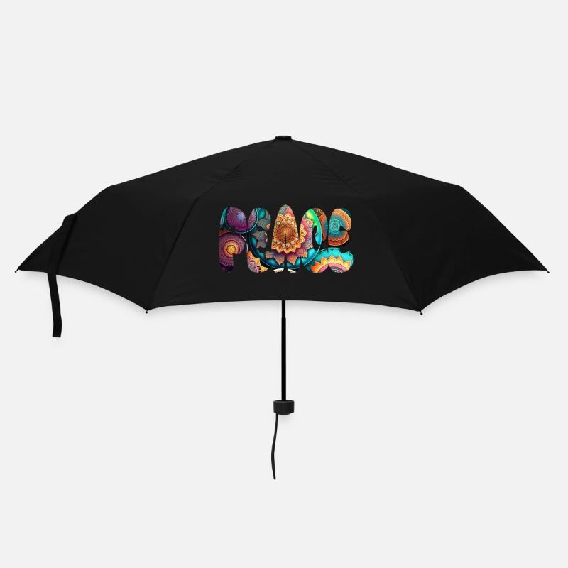 PEACE - Regenschirm (klein) - Schwarz