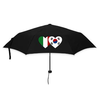 Italy South Korea Flag Heart - Umbrella (small) - black - Front