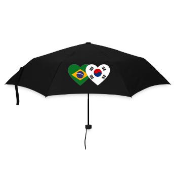 Brazil South Korea Flag Heart - Umbrella (small) - black - Front