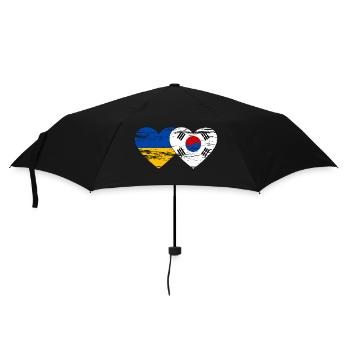 Ukraine Südkorea Flagge Herz used - Regenschirm (klein) - Schwarz - Vorne