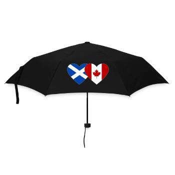 Schottland Kanada Flagge Herz - Regenschirm (klein) - Schwarz - Vorne