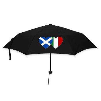Scotland Italy Flag Heart - Umbrella (small) - black - Front