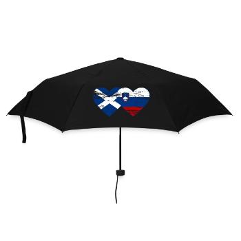 Scotland Slovenia flag heart used - Umbrella (small) - black - Front