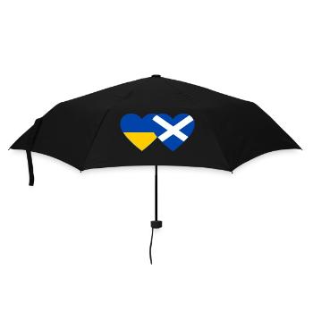 Ukraine Scotland Flag Heart - Umbrella (small) - black - Front