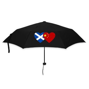 Ecosse Chine drapeau coeur - Parapluie standard - noir - Devant