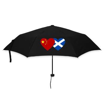 Ecosse Chine drapeau coeur - Parapluie standard - noir - Devant