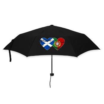 Scotland Portugal Flag Heart Used - Umbrella (small) - black - Front