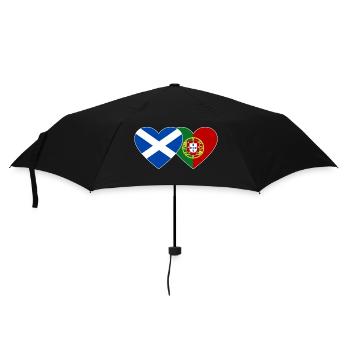 Scotland Portugal Flag Heart - Umbrella (small) - black - Front