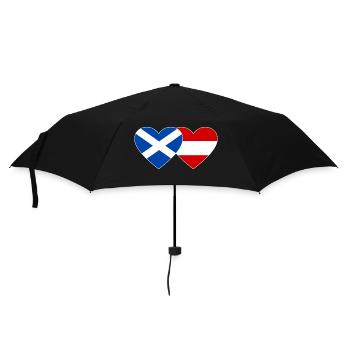 Scotland Austria Flag Heart - Umbrella (small) - black - Front