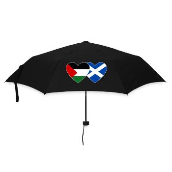 Palestine Scotland Flag Heart - Umbrella (small) - black - Front