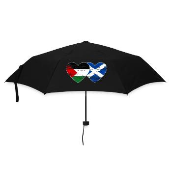 Palästina Schottland Flagge Herz used - Regenschirm (klein) - Schwarz - Vorne