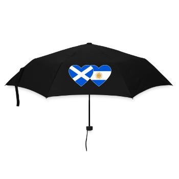 Schottland Argentinien Flagge Herz - Regenschirm (klein) - Schwarz - Vorne