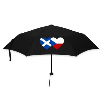Schottland Tschechien Flagge Herz - Regenschirm (klein) - Schwarz - Vorne