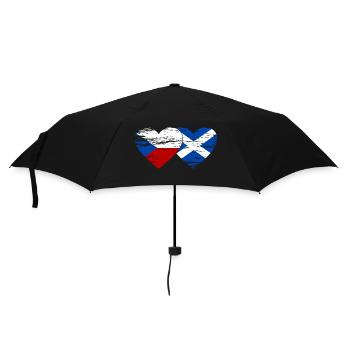 Czech Republic Scotland flag heart used - Umbrella (small) - black - Front