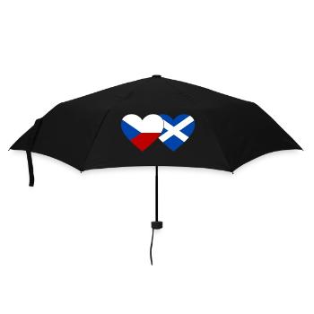 Tschechien Schottland Flagge Herz - Regenschirm (klein) - Schwarz - Vorne