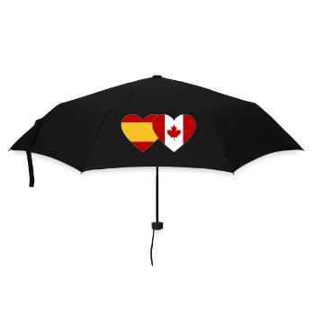 Spain Canada flag heart - Umbrella (small) - black - Front