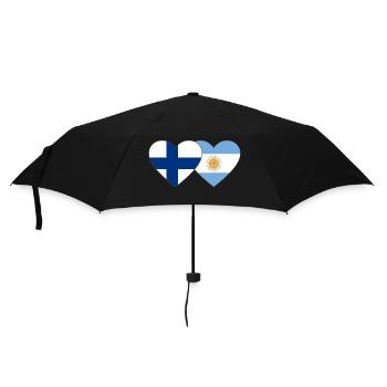 Finnland Argentinien Flagge Herz - Regenschirm (klein) - Schwarz - Vorne