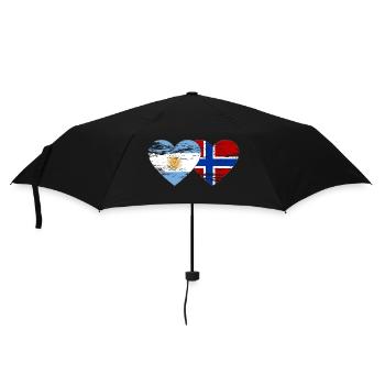 Argentine Norvège drapeau coeur utilisé - Parapluie standard - noir - Devant