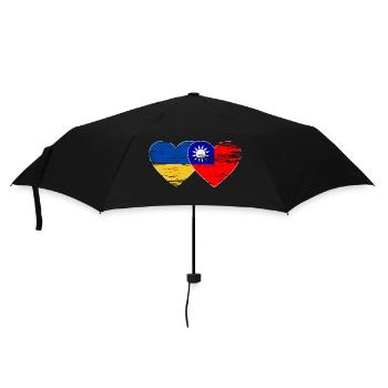 Flag of Ukraine Taiwan used - Umbrella (small) - black - Front