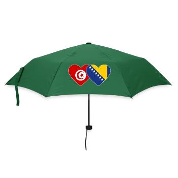 Tunisia Bosnia Flag Heart - Umbrella (small) - bottlegreen - Front