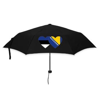Estonia Bosnia Flag Heart - Umbrella (small) - black - Front