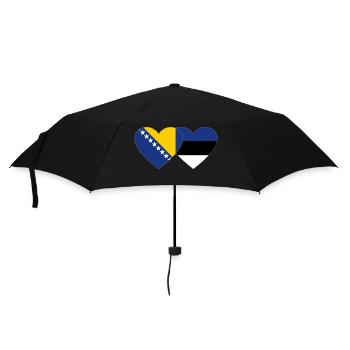 Bosnia Estonia Flag Heart - Umbrella (small) - black - Front