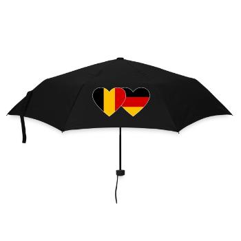 Belgium Germany Flag Heart used - Umbrella (small) - black - Front