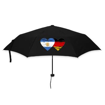 Argentina Germany Flag Heart Used - Umbrella (small) - black - Front