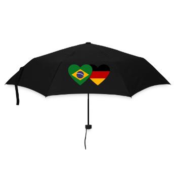 Brésil Allemagne Drapeau Coeur - Parapluie standard - noir - Devant