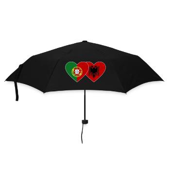 Portugal Albanie Drapeau Coeur - Parapluie standard - noir - Devant