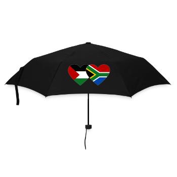 Palestine South Africa Flag Heart - Umbrella (small) - black - Front