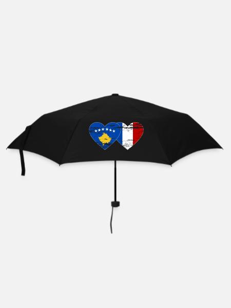 Kosovo France drapeau coeur utilisé - Parapluie standard - noir