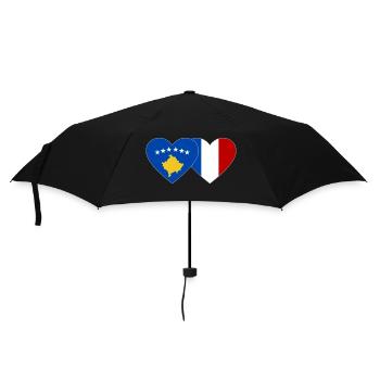 Kosovo France Drapeau Coeur - Parapluie standard - noir - Devant