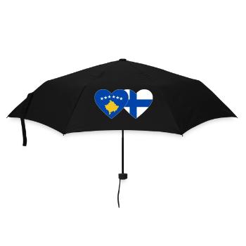 Kosovo Finland Flag Heart - Umbrella (small) - black - Front