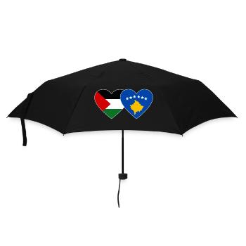 Palestine Kosovo drapeau coeur - Parapluie standard - noir - Devant