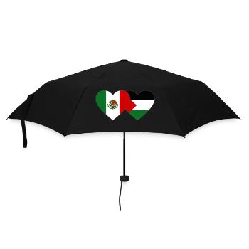 Mexique Palestine drapeau coeur - Parapluie standard - noir - Devant