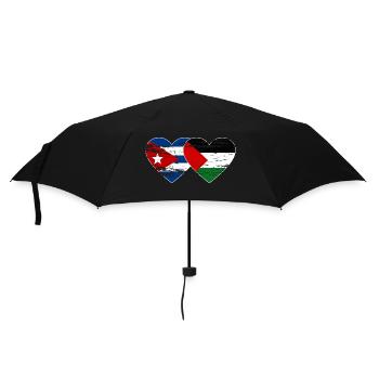 Cuba Palestine Flag Heart Used - Umbrella (small) - black - Front