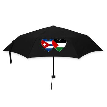 Cuba Palestine drapeau coeur - Parapluie standard - noir - Devant