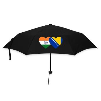 India Bosnia Flag Heart - Umbrella (small) - black - Front