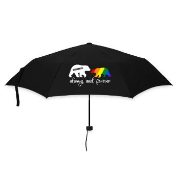 Regenbogen Mama Bär Immer Liebe Unterstütze Pride LGBT - Regenschirm (klein) - Schwarz - Vorne