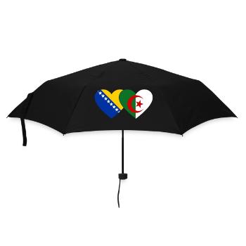 Bosnien Algerien Flagge Herz - Regenschirm (klein) - Schwarz - Vorne