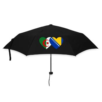 Algerien Bosnien Flagge Herz - Regenschirm (klein) - Schwarz - Vorne