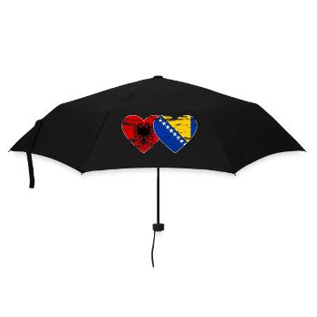 Albanie Bosnie drapeau coeur utilisé - Parapluie standard - noir - Devant